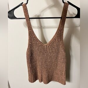Moon & Madison Tan Knit Tank Top